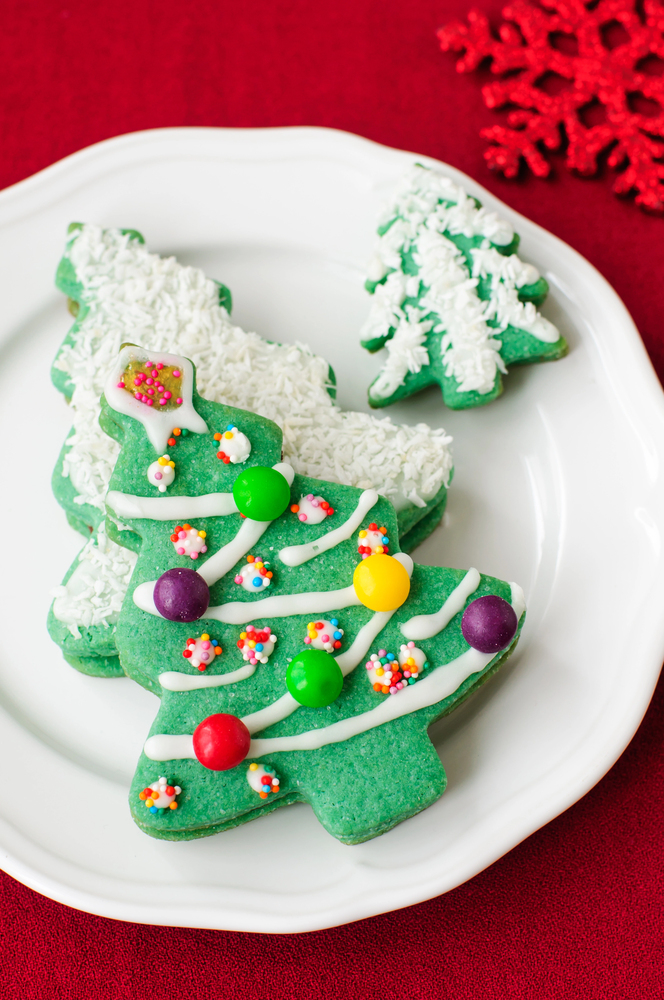 cut out christmas tree cookies