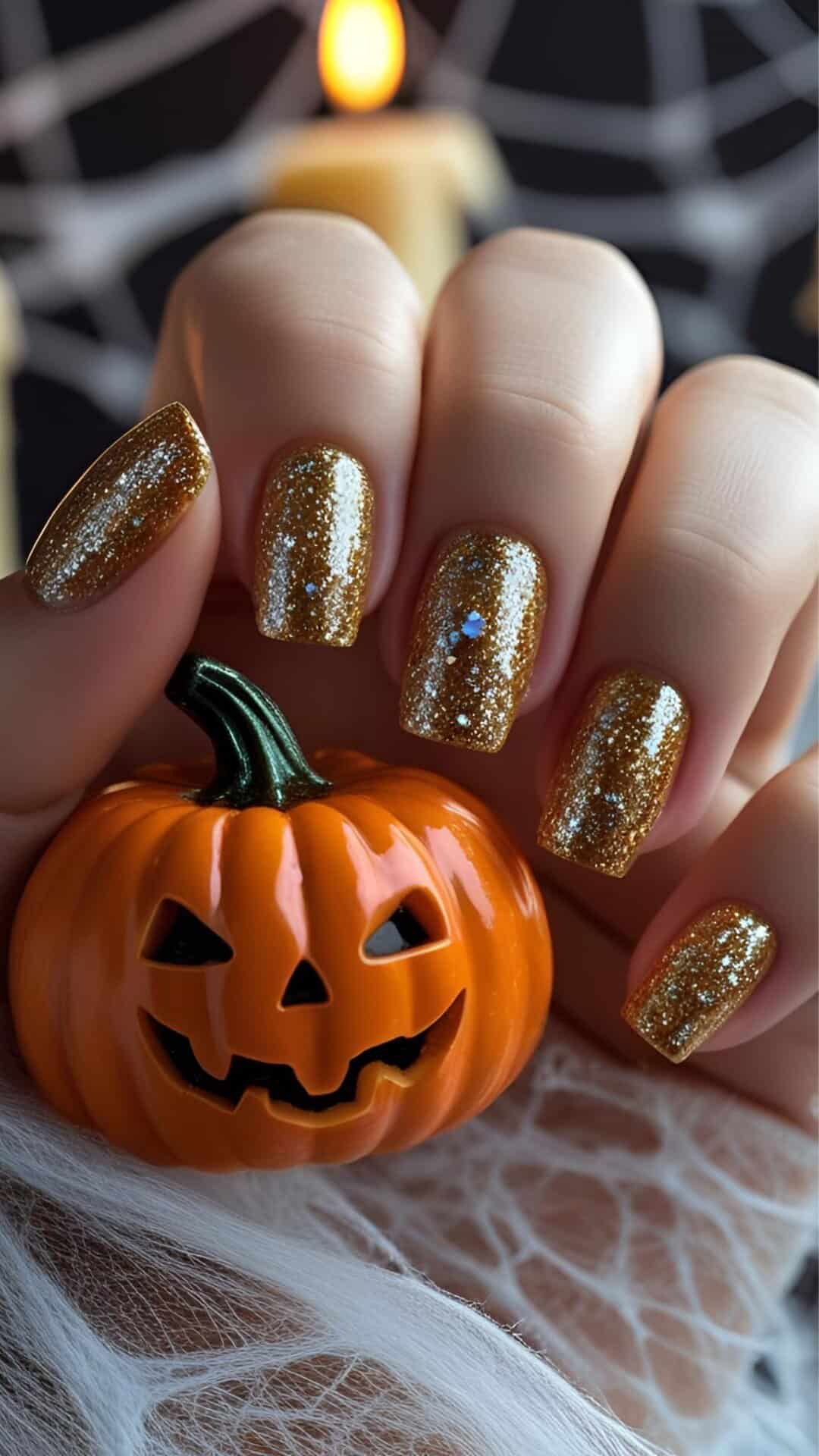 Halloween Nails and Pumpkins Wallpaper_ Cute and Creepy Aesthetic