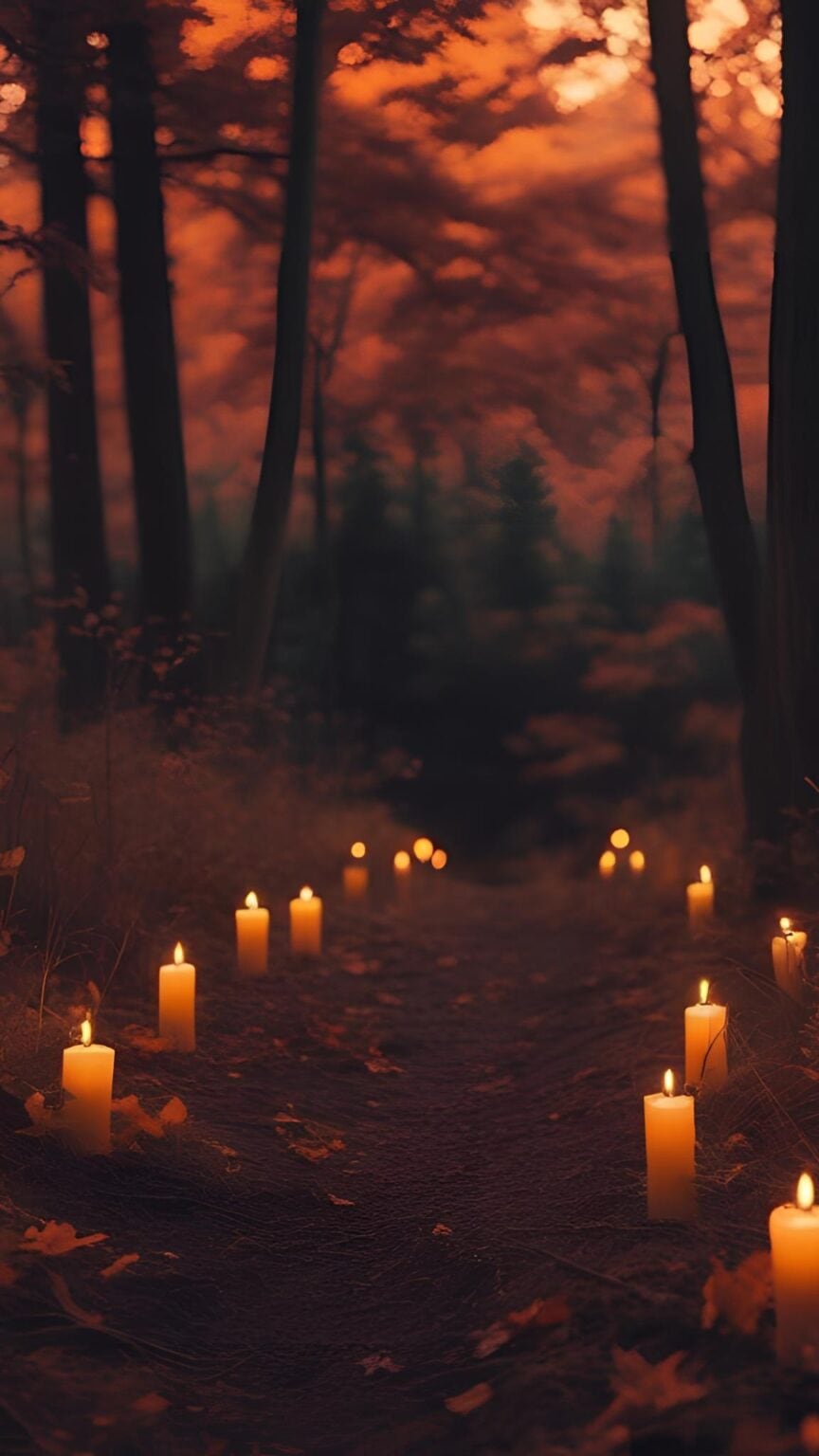 Moody Fall Forest Lockscreen Wallpaper for iPhone